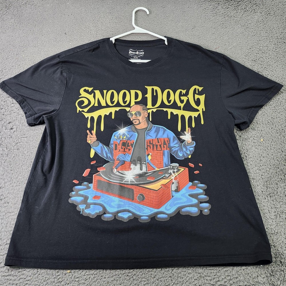 Snoop Dogg Dogg Supply Shirt Mens XL Black DJ Turntable Graphic Hip Hop Tee