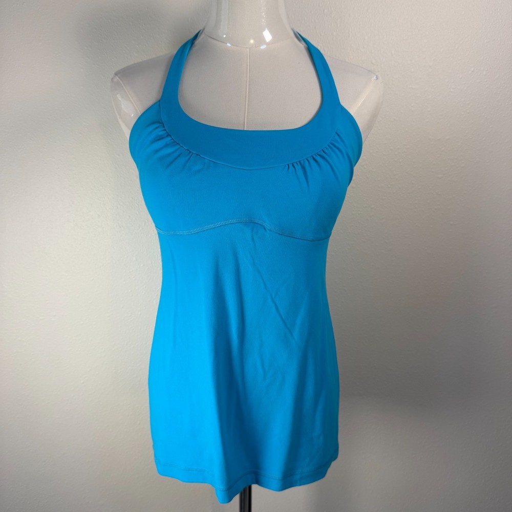 Lululemon Tank Top Women Small Scoop Me Up II Built In Bra Blue