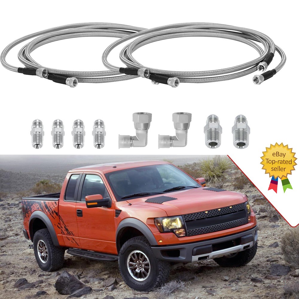 SS Braided Transmission Cooler Hose lines Fittings TH350 700R4 TH400 52