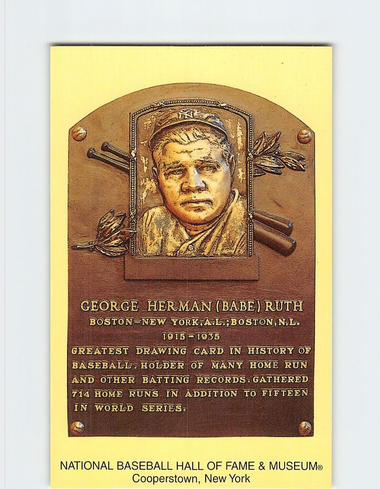 Postcard George H. (Babe) Ruth National Baseball Hall of Fame and Museum NY