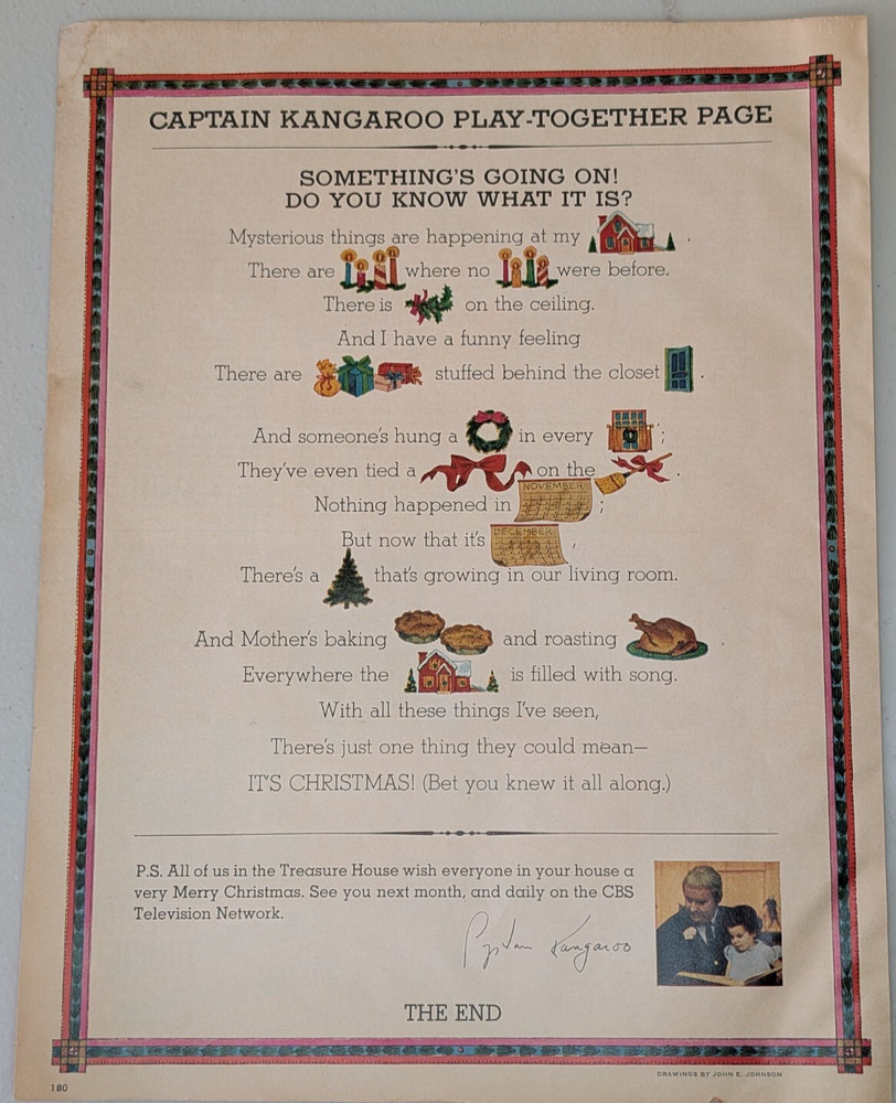 1963 Captain Kangaroo Vintage Print Ad CBS Kids Television Learn Play Laugh Fun
