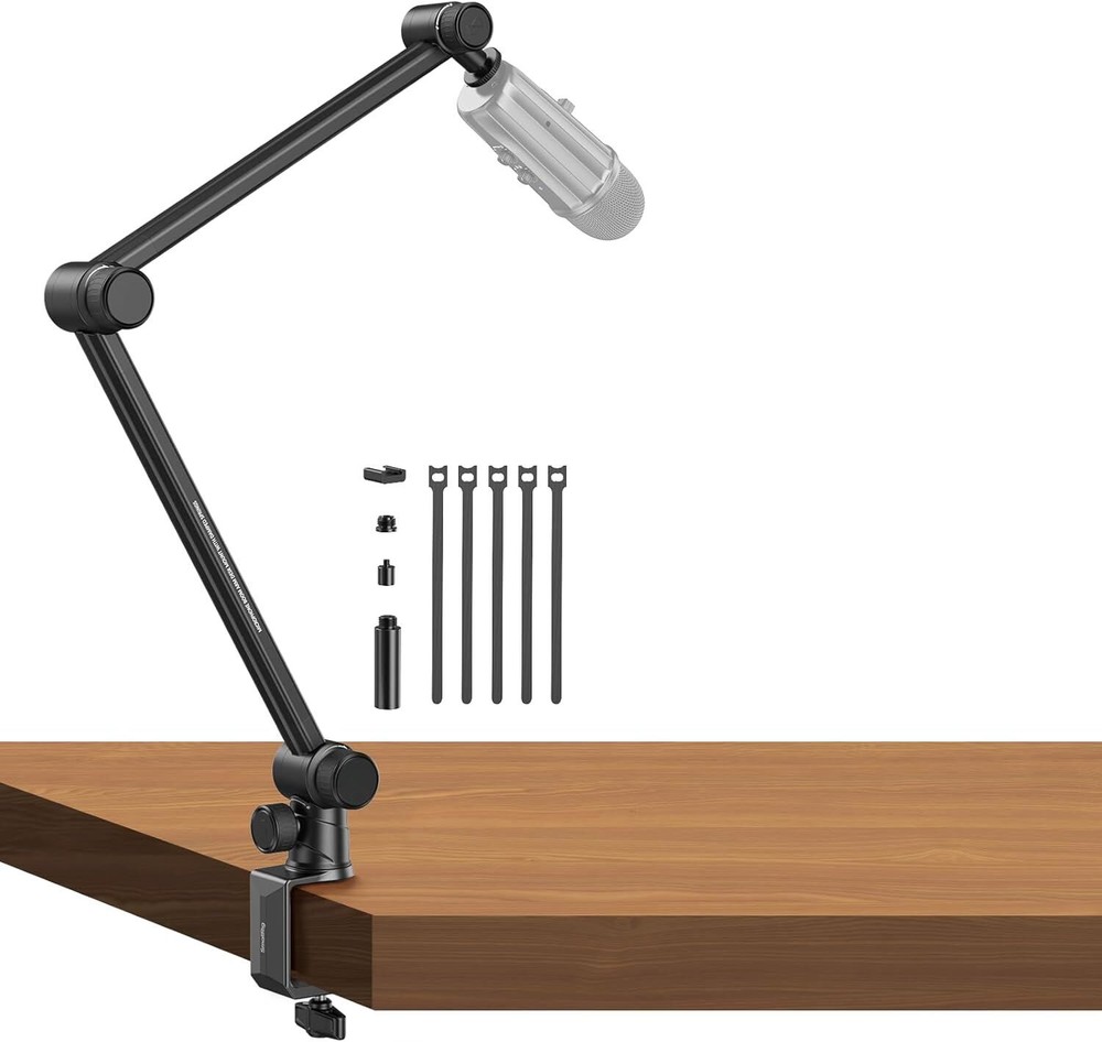 SmallRig Mic Boom Arm, 360° Rotatable Microphone Stand w/Hydraulic Damping Join