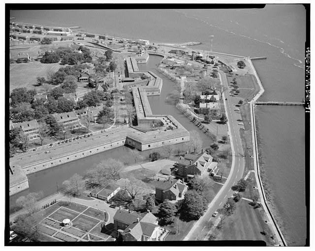 Photo:Fort Monroe Hampton VA Aerial View 1900s Coast Defense Fort