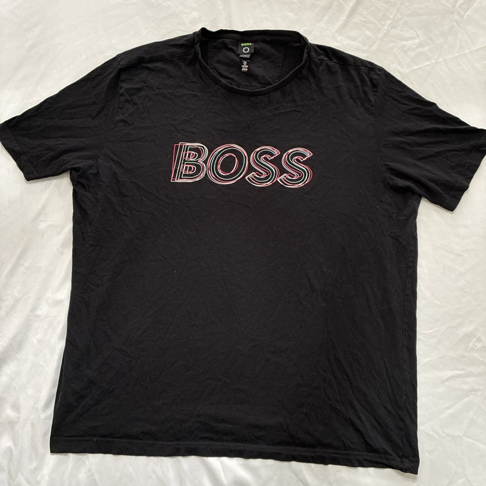Hugo Boss Black BOSS T Shirt Crew Neck Tee Black Cotton 3XL Men's