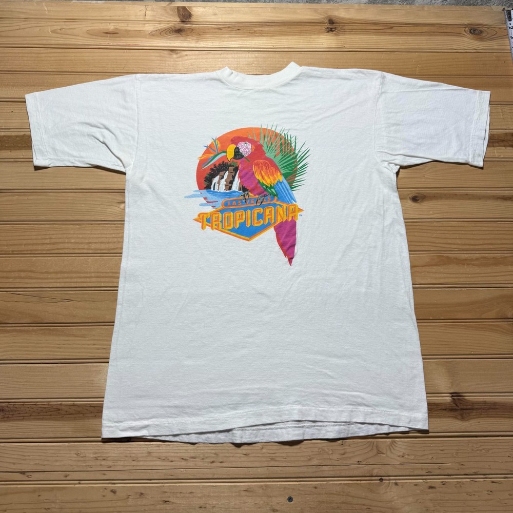 Vintage 90s Las Vegas Tropicana Hotel Casino Resort Parrot Souvenir Shirt Medium