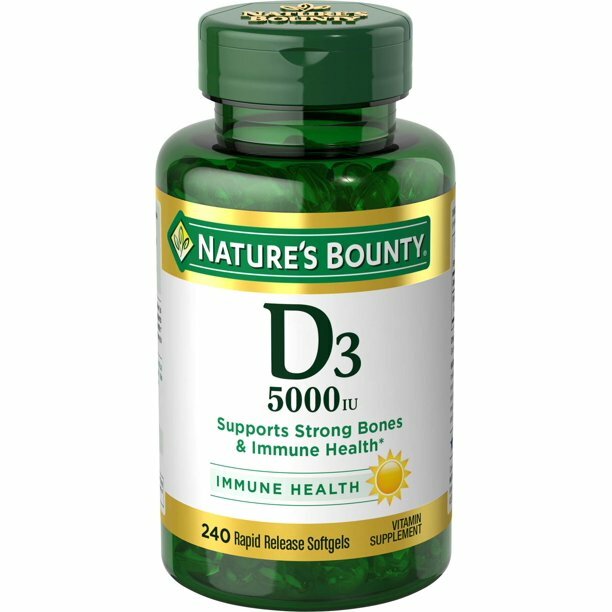 Nature's Bounty Vitamin D3 Softgels 125 mcg- 5000 IU- 240 Ct