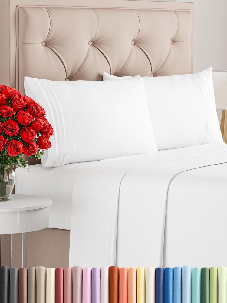King Size 4-Piece Cooling Bed Sheet Set – Breathable Comfy Hot Sleep Solution