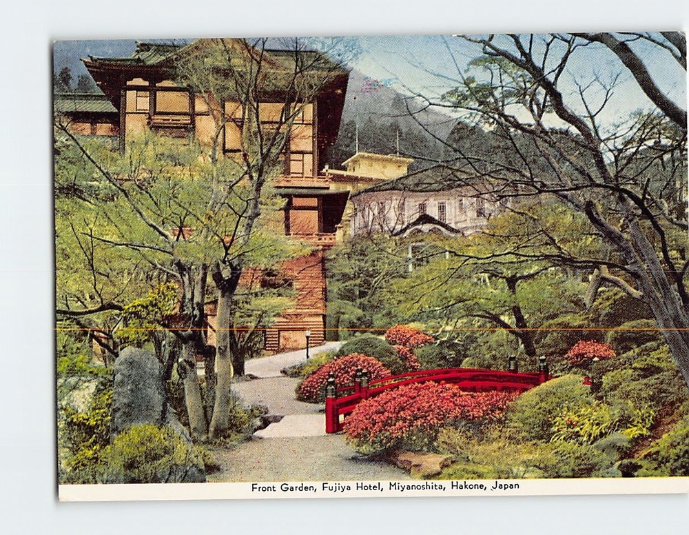 Postcard Front Garden Fujiya Hotel Miyanoshita Hakone Japan