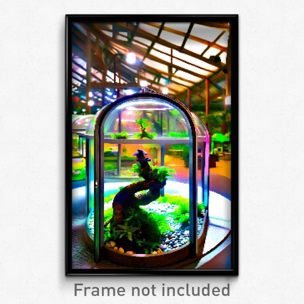 Pixel Art Poster - Well Made Terrarium (8 Bit Psychedelic Video Game Print)