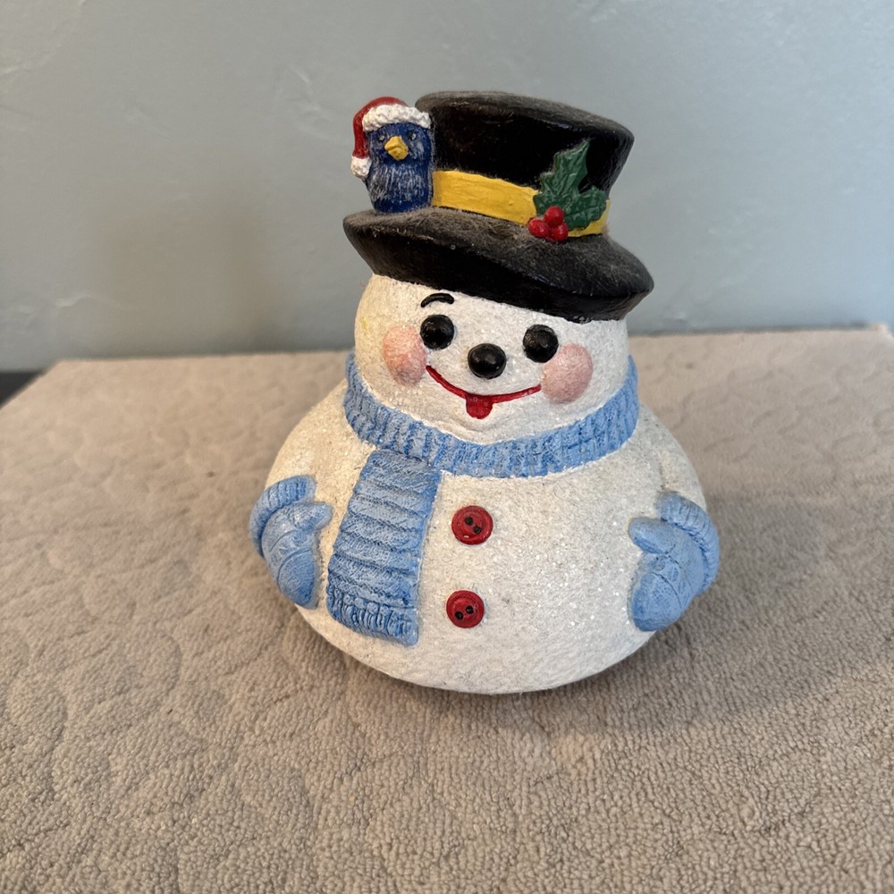 Accent Unlimited Ceramic Mold Snowman Hand Painted Christmas Vintage 6”-image