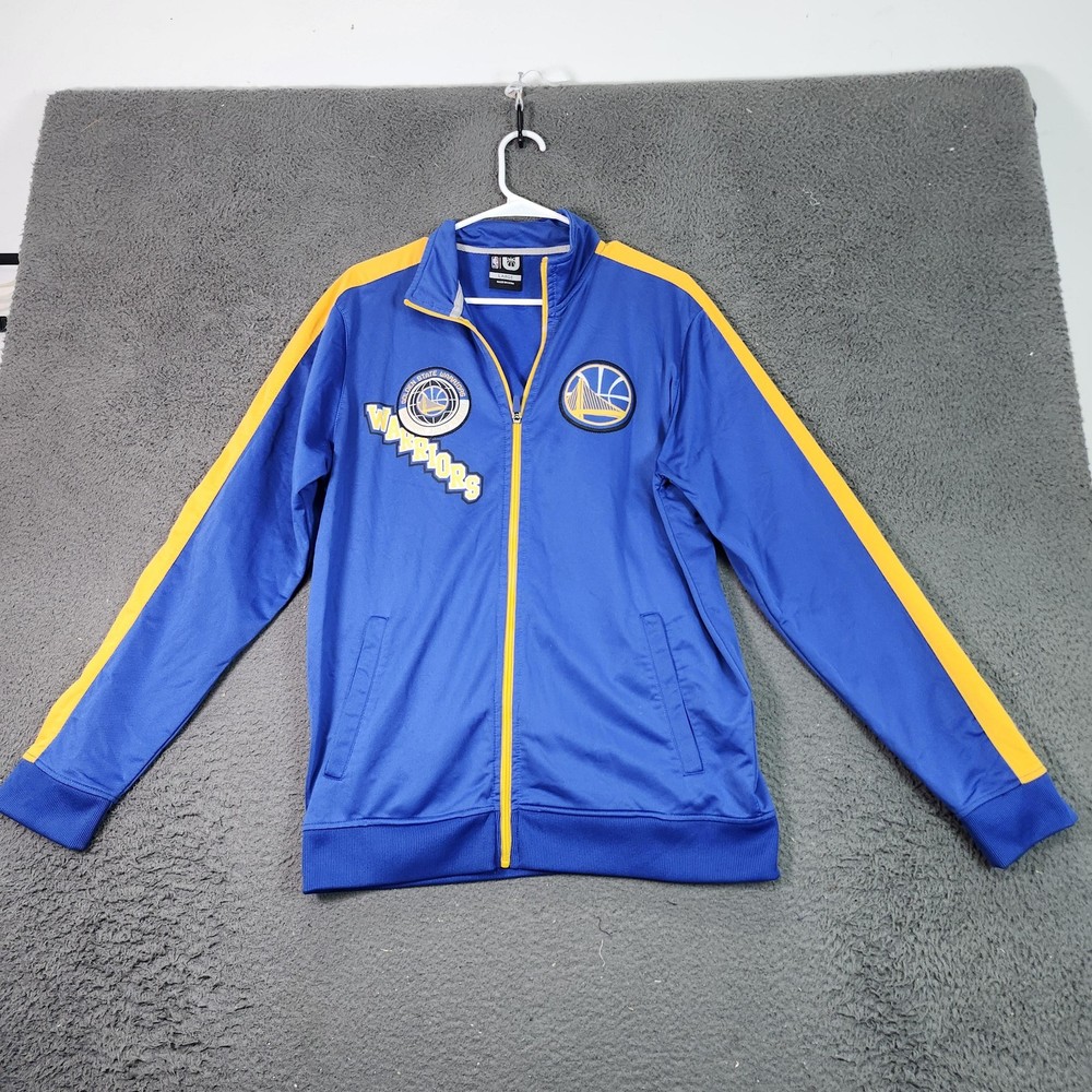 Golden State Warriors Jacket Mens Large Blue NBA Basketball Track Full Zip UNK