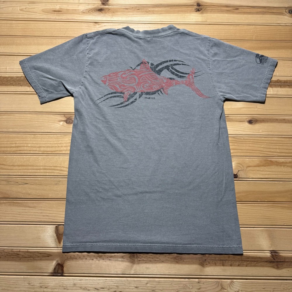 Crazy Shirts Maui Island Hawaii Tribal Shark Crater Dyed Graphic T-Shirt - Small