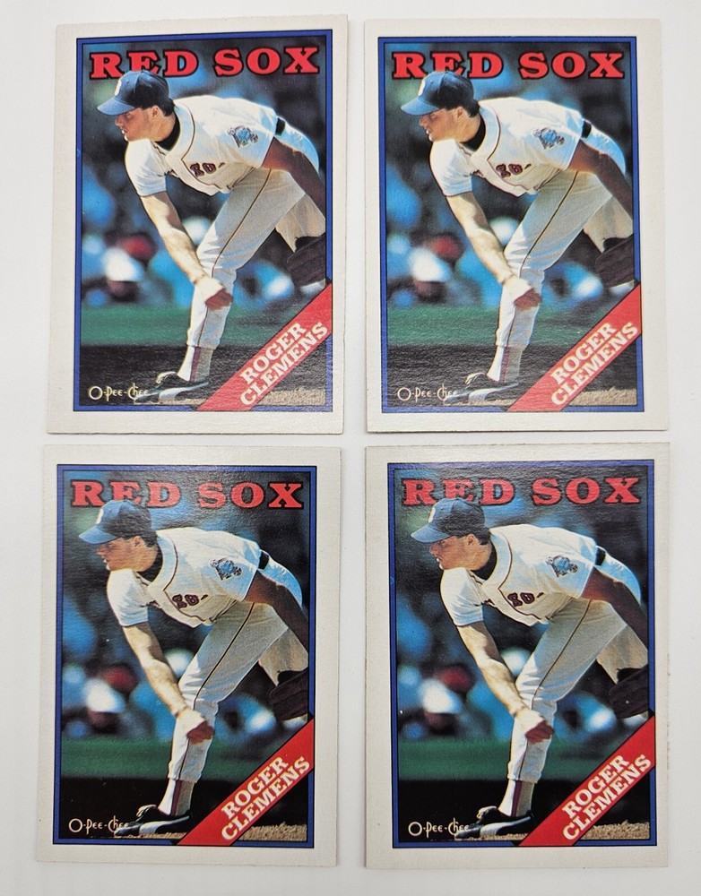 Lot of 4 1988 O-Pee-Chee Roger Clemens #70 - Boston Red Sox - Canadian