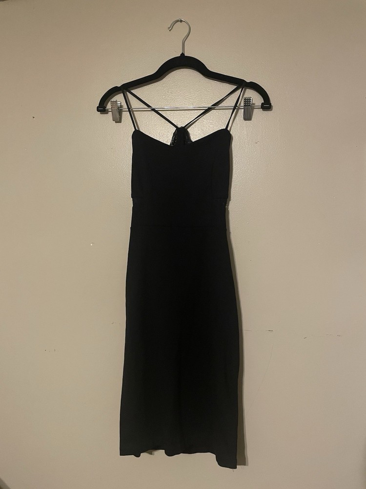 Express Women’s Black Mini Dress With Lace Back Size 0