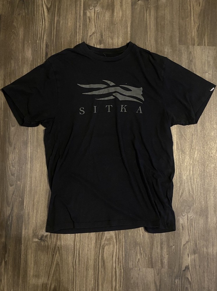 Sitka Gear Black Cotton Polyester Logo Knit T-Shirt Men's L