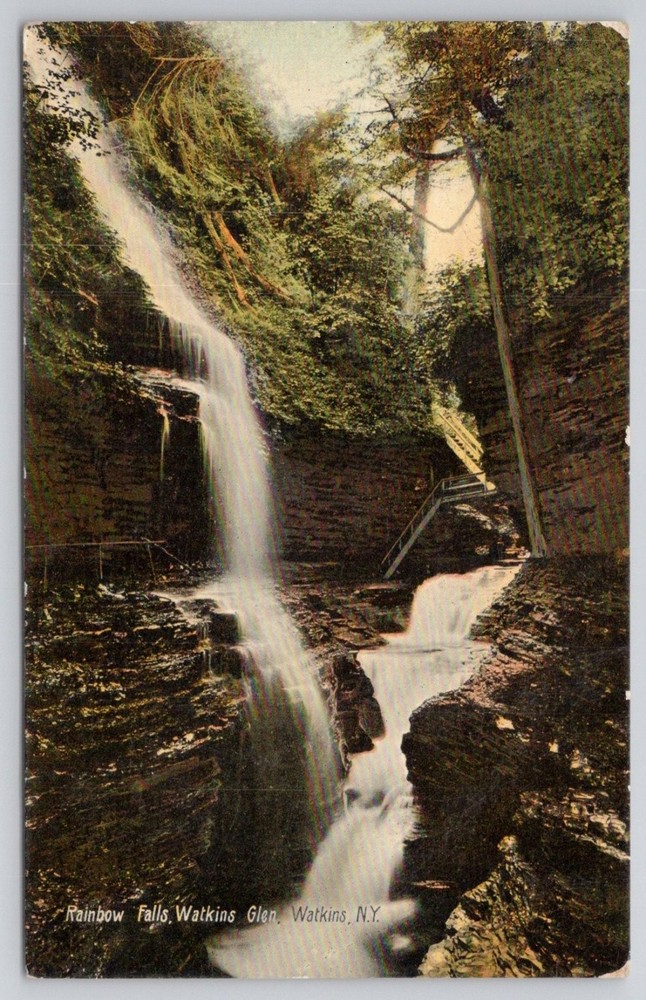 Rainbow Falls Watkins Glen NY Americhrome Divided Back Postcard