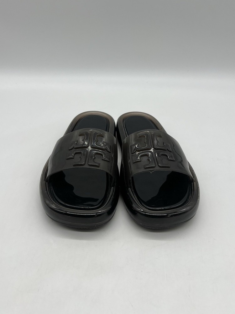 Tory Burch Bubble Jelly Womens Size 9B Black Rubber Slide Sandals Shoes.