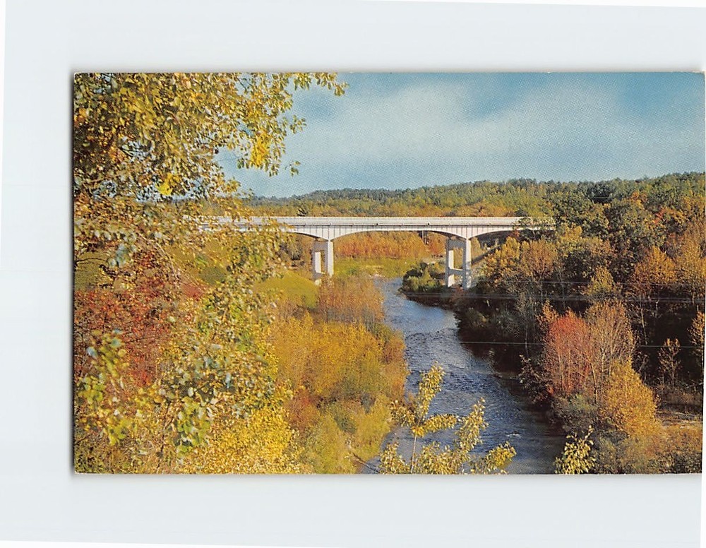 Postcard Peterson Bridge Over the Pine on North of Baldwin Michigan USA