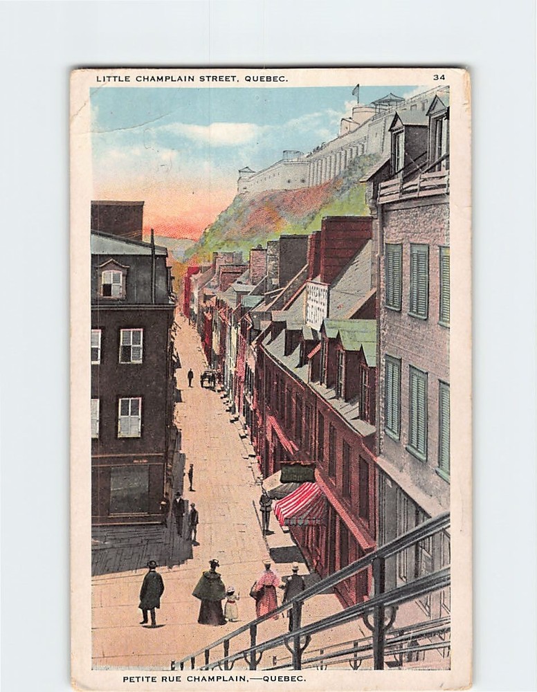Postcard Little Champlain Street Quebec Canada