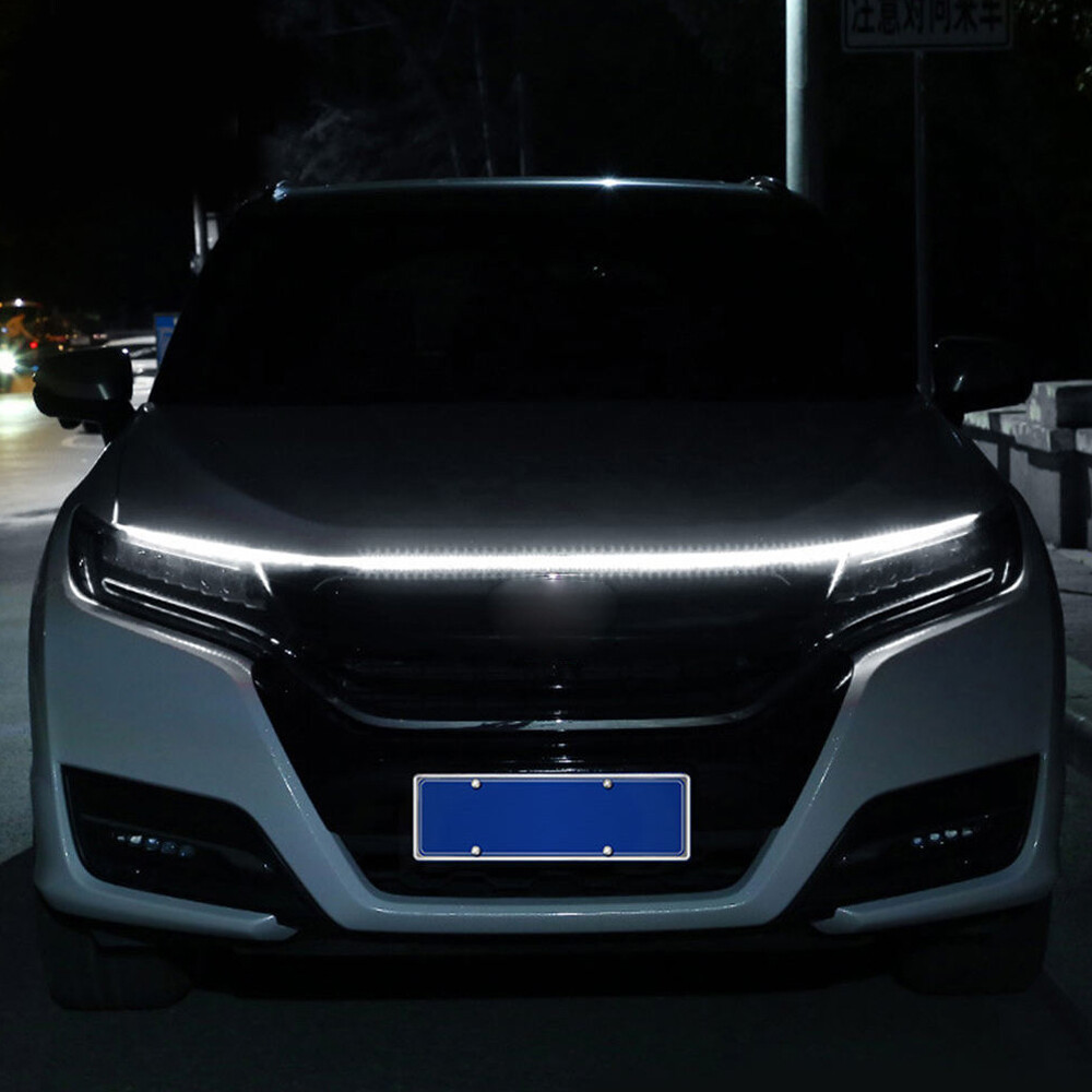 White 120cm Car Flexible Tube LED Strip DRL Daytime Running Light Accessories