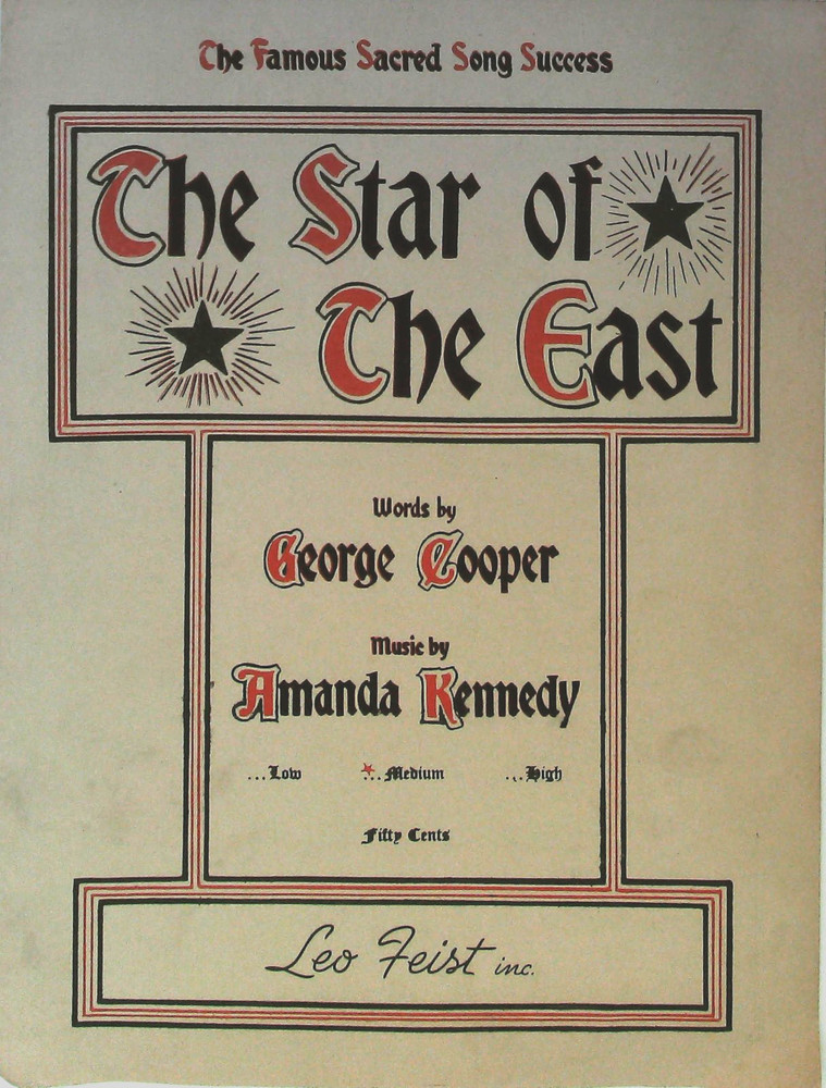 The Star of The East Antique Sheet Music by Cooper & Kennedy 1918