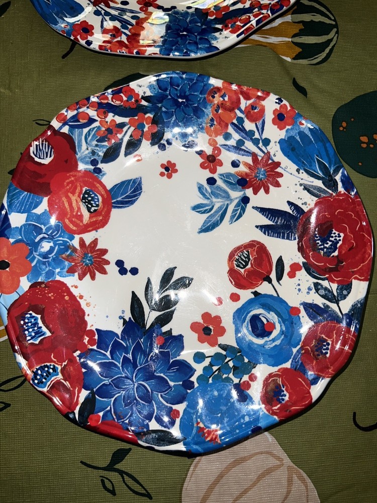 PIER 1 IMPORTS Forever Free Floral Melamine 9” Set Of 2 Plates BPA Free