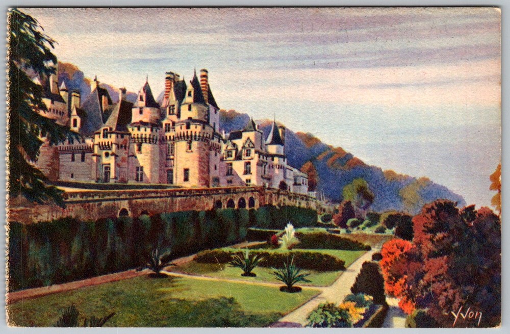 Vtg Postcard Chateau DE Rigny-usse, Fr 1940s