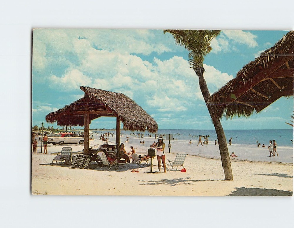 Postcard Siesta Key Beach Picnic Area Sarasota Florida