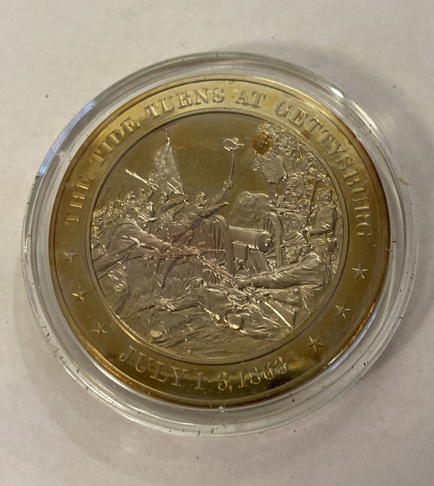 1863 The Tide Turns on Gettysberg Franklin Mint Solid Bronze Commemorative Coin