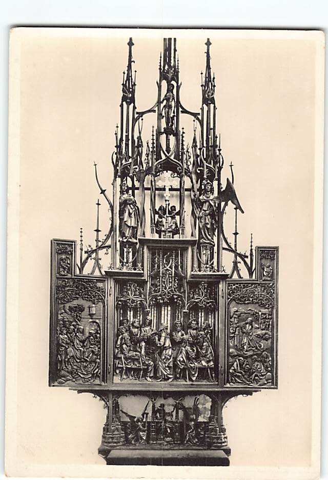Postcard Blood Altar by Tilman Riemenschneider St. Jakobskirche Germany