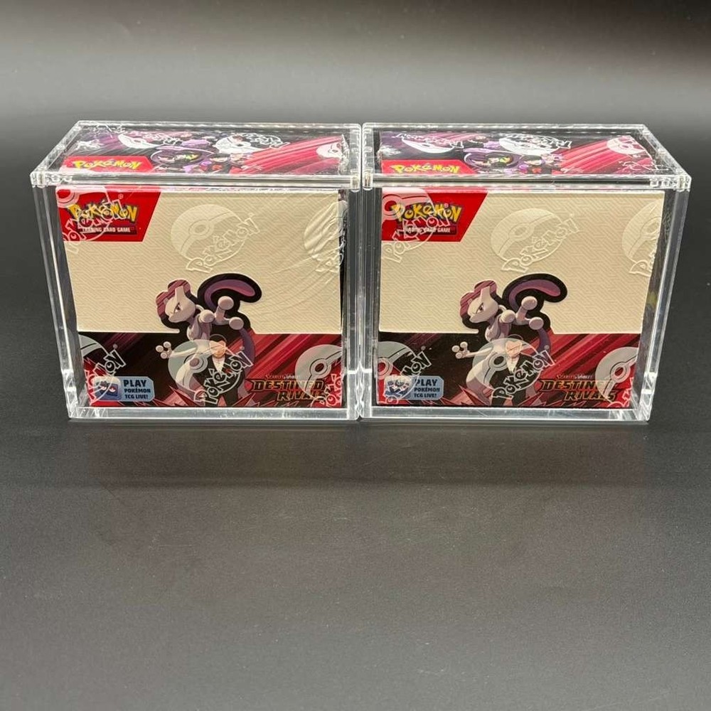 Lot (2) Pokemon SV10 Destined Rivals English Booster Boxes Sealed w/Acrylic CasePROBSTEIN is actively accepting consignments !!