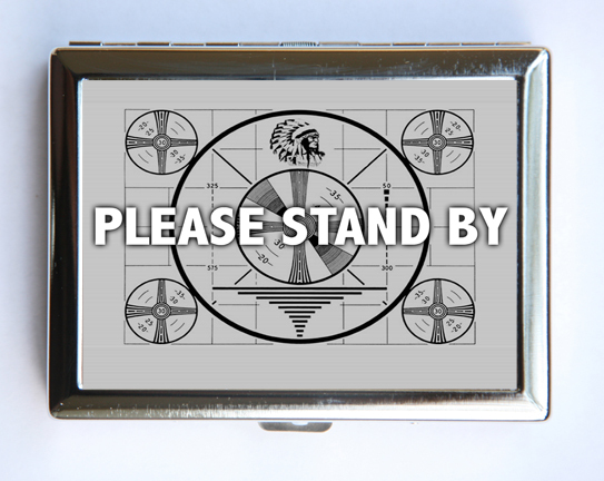 TV Please Stand By Cigarette Case Wallet Business Card Holder television test