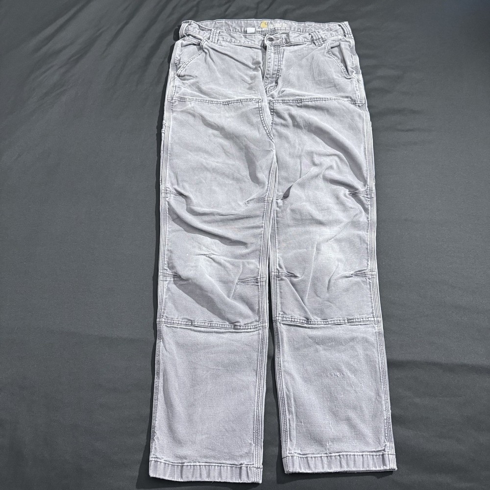 Carhartt Relaxed Fit Double Knee Carpenter Pants Faded Gray 36x34 34x33