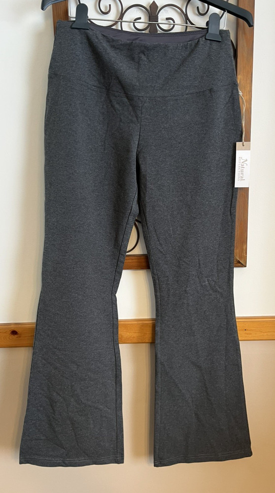 Natural Reflections Flare Leggings Women's Size Large Charcoal Gray New