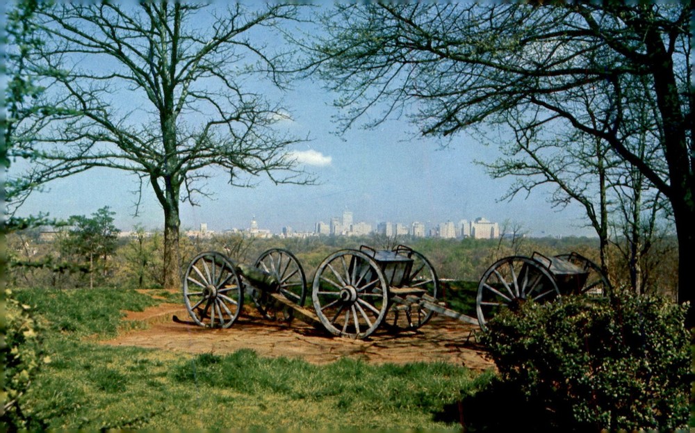 Atlanta, skyline, Ft. Walker, Grant Park, Civil War, Battle of Postcard