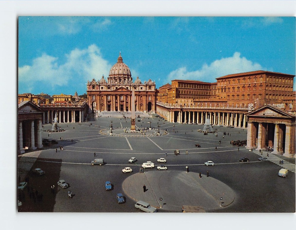 Postcard St. Peters Basilica and Square Rome Italy