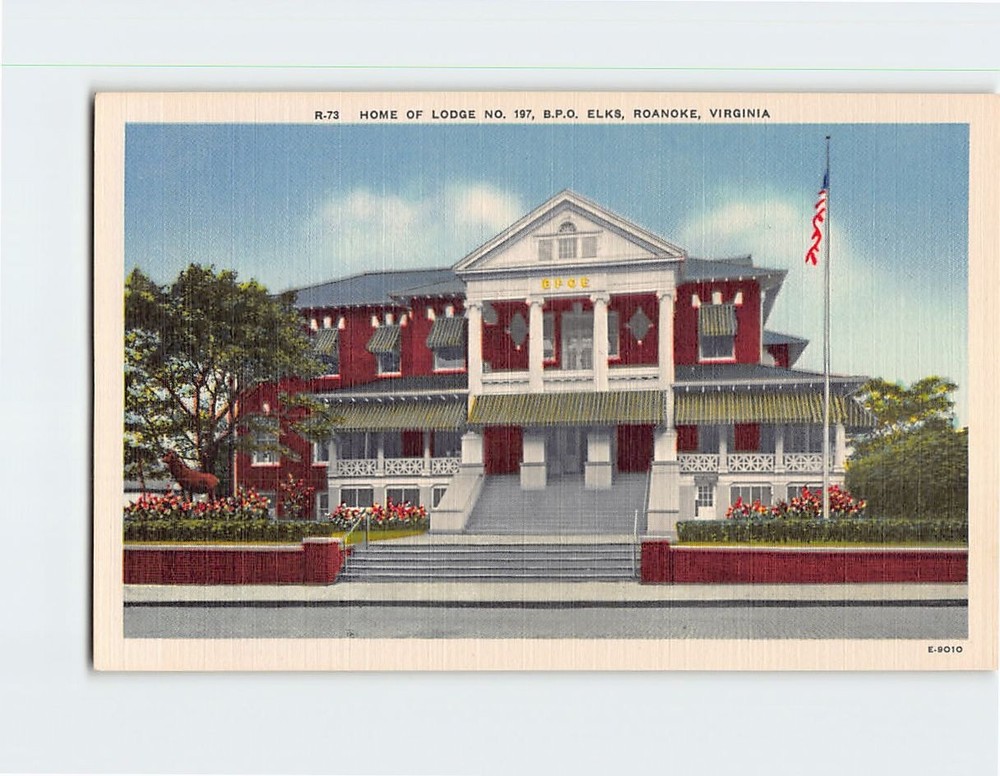 Postcard Home Of Lodge No. 197 BPO Elks Roanoke Virginia USA