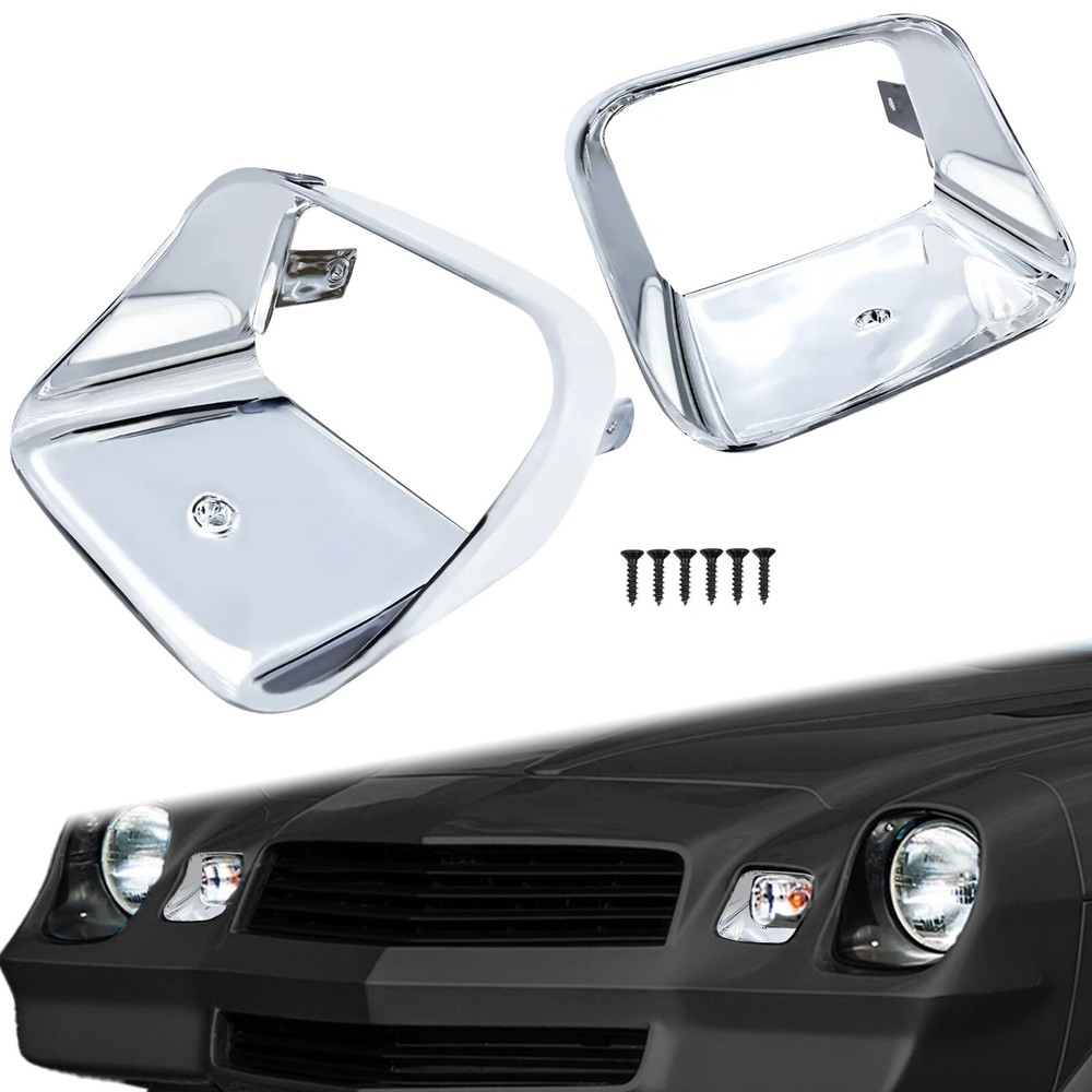 2PCS For Chevy Chevrolet Camaro Z28 Z-28 1978-1981 Chrome Park Light Bezels