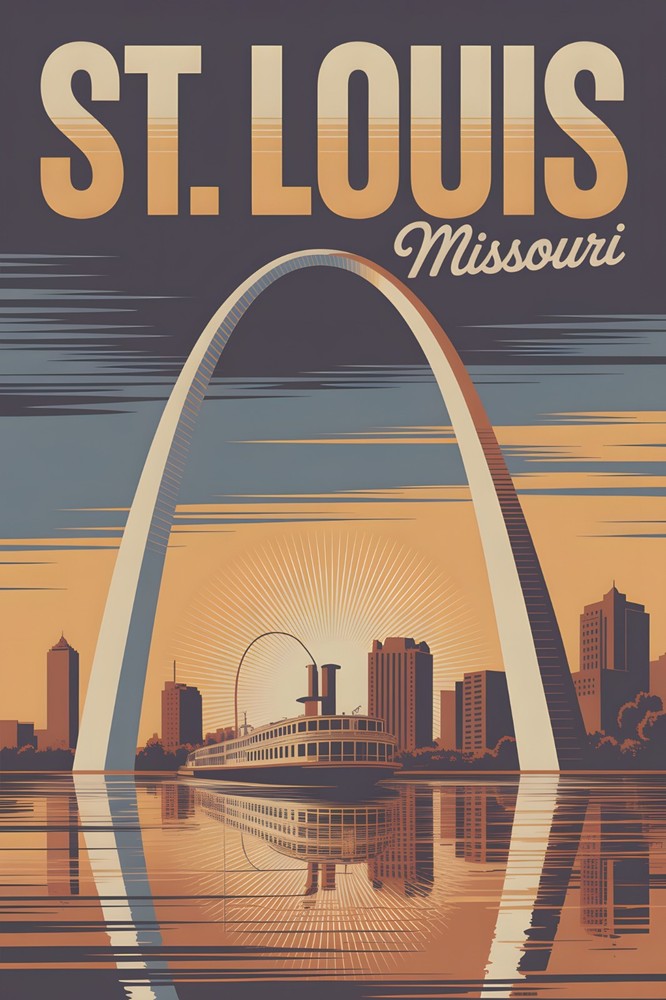 St Louis Missouri USA America Vintage Retro Travel Poster Print Wall Art