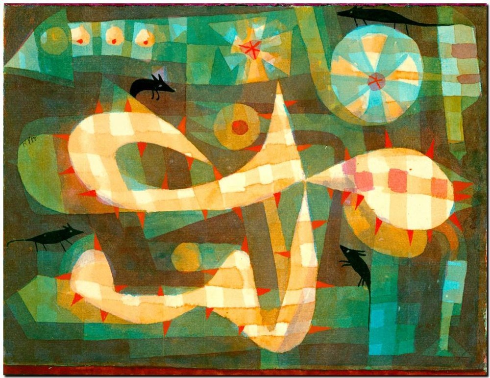 PAUL KLEE ABSTRACT ART ~ Noose with Mouse ~ *FRAMED* CANVAS PRINT 18x12