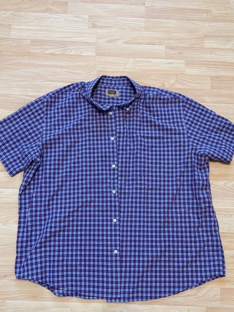 Foundry Easy Care Men’s Plaid short Sleeve Button down Shirt Size 3XL