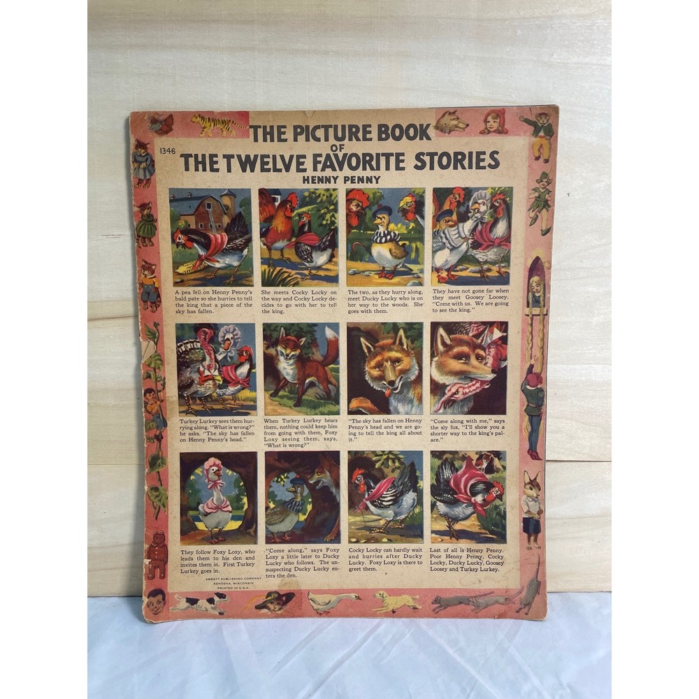 Vintage The Picture Book of Twelve Favorite Stories Henny Penny 1346 Abbott Pub