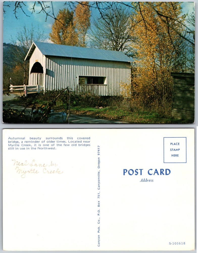 Myrtle Creek Covered Bridge Oregon Postcard