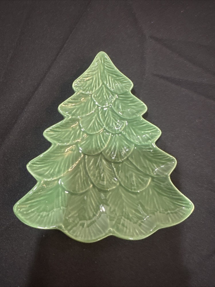 Hallmark Green Christmas Tree Trinket Dish
