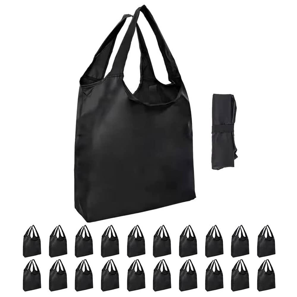 20 Pack Durable Foldable Reusable Grocery Bags With Handles Bulk
