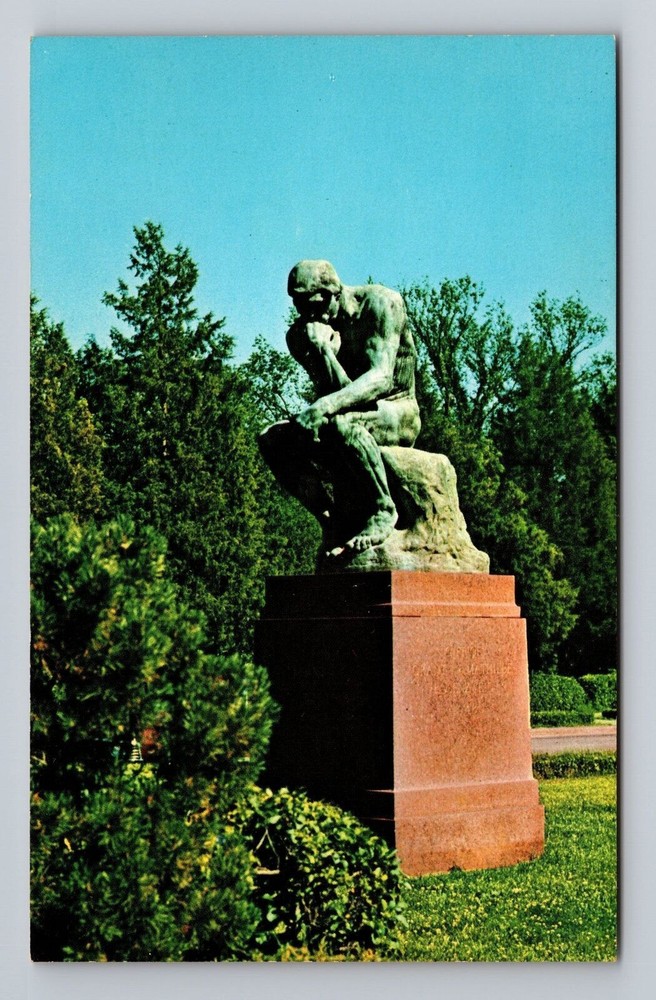 Missouri MO Kansas City William Rockhill Nelson Gallery Thinker Vintage Postcard