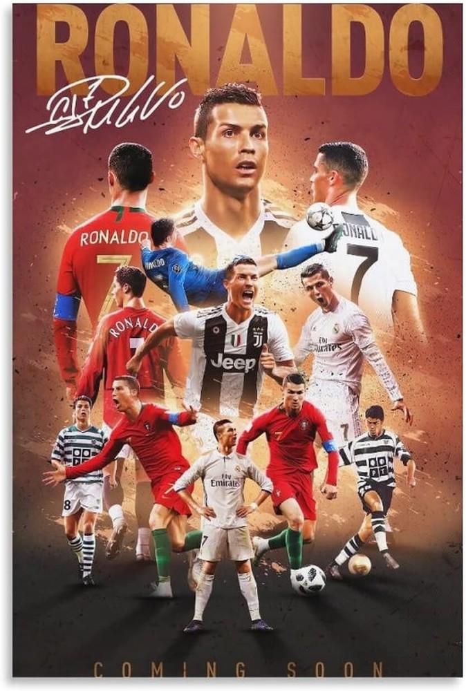 Cristiano Ronaldo Football Poster Wall Art Home Decor