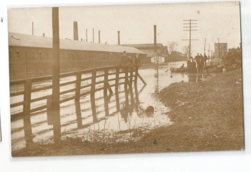 Rppc Troy New York 1913 Burden Iron Works Real Photo Postcard Flood Disaster Rp