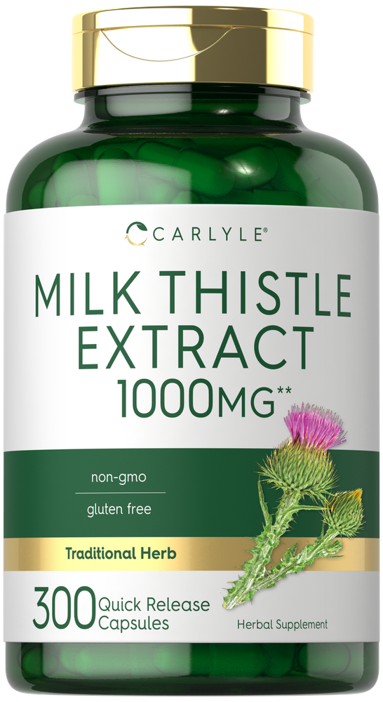 Milk Thistle Extract Capsules | 1000mg | 300 Count | Non-GMO | by Carlyle