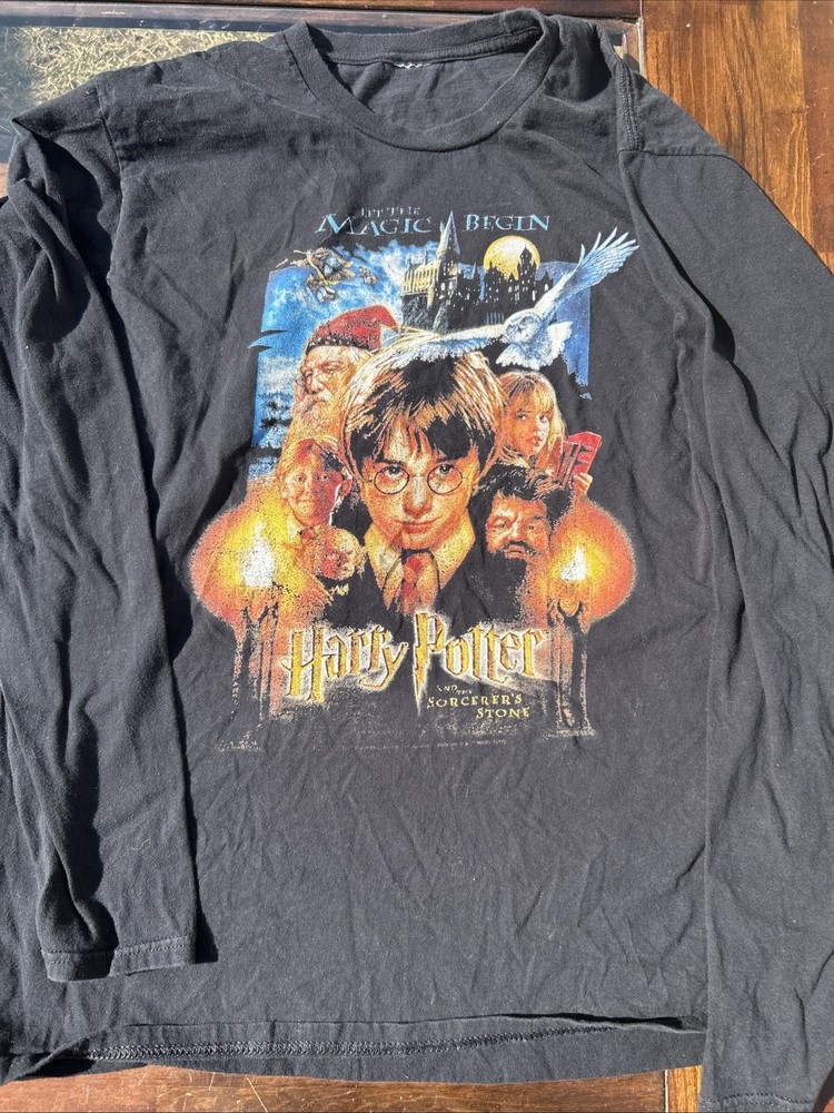 Vintage 2001 Harry Potter And The Sorcerers Stone Movie Graphic Longsleeve Sz XL